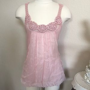 H.i.p. Happening in present‎ Pink crochet tank top